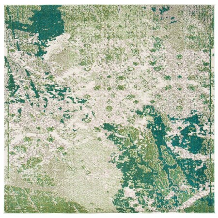 Safavieh 3 x 3 ft. Madison 400 Contemporary Square Area Rug Green & Ivory MAD499Y-3SQ